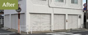 シャッターの錆止め塗装後